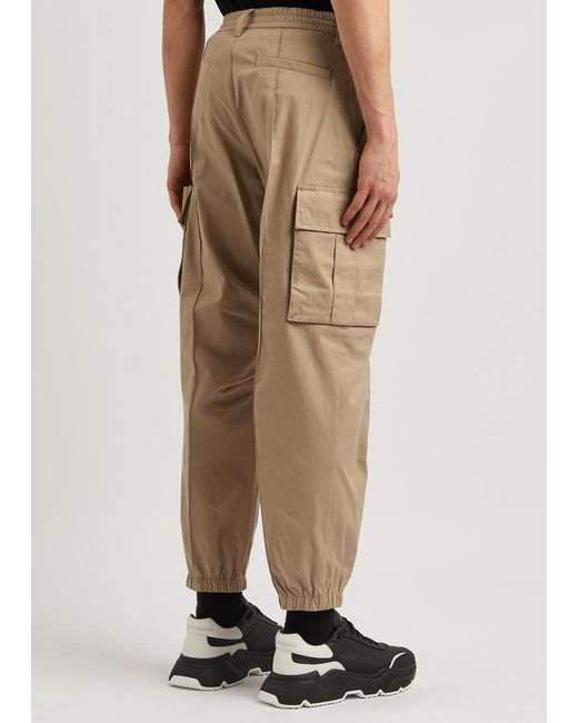 Versace Natural Cotton-poplin Cargo Trousers for men