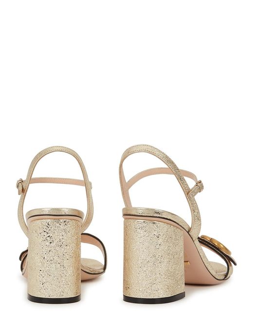 Gucci Natural Marmont Metallic Sandal