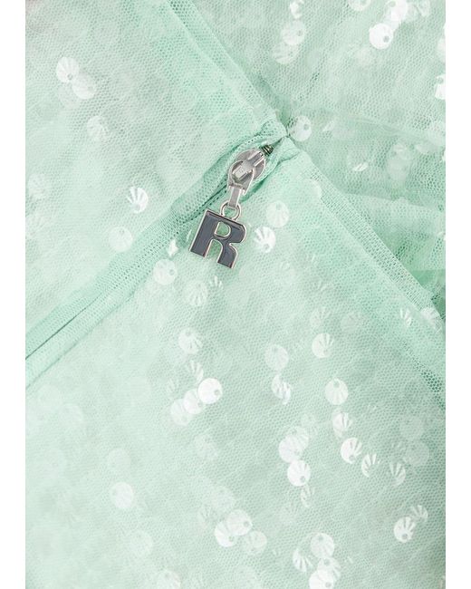 ROTATE BIRGER CHRISTENSEN Green Sequin-Embellished Tulle Midi Dress