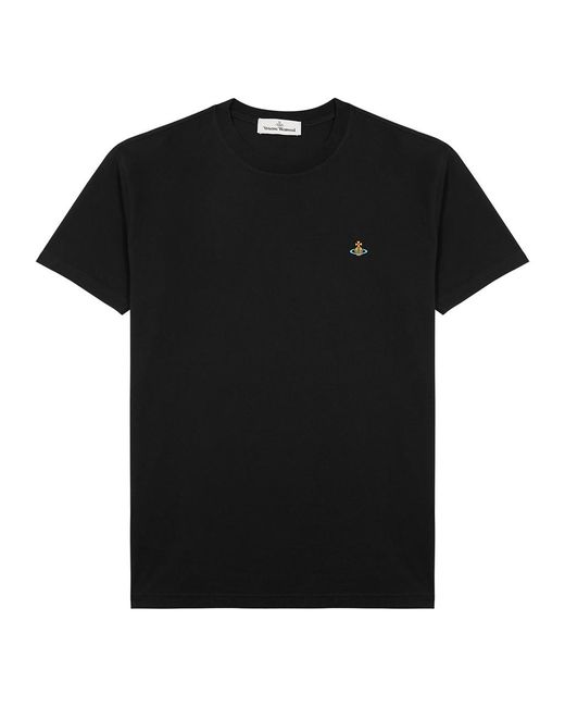 Vivienne Westwood Black Logo-embroidered Cotton T-shirt for men