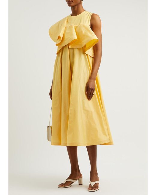 Palmer//Harding Yellow Serenity Ruffled Taffeta Midi Dress