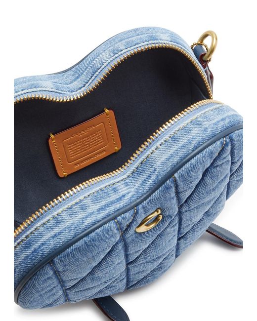 COACH Heart Denim Crossbody Bag in Blue | Lyst