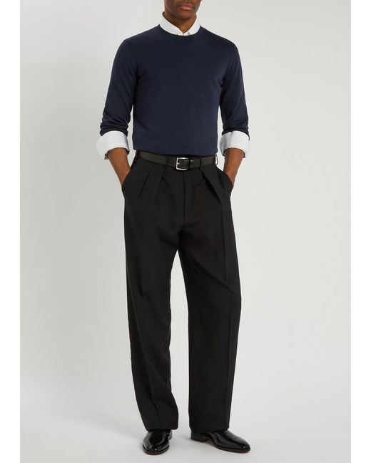 Tom Ford Blue Crew-Neck Wool Jumper for men