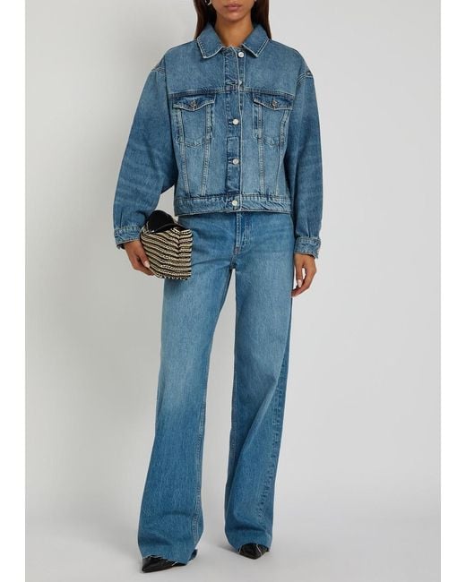 Anine Bing Blue Quincy Panelled Jacket
