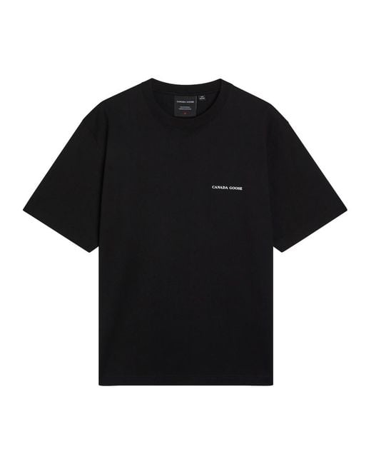 Canada Goose Black Novo Graphic Print Cotton T-Shirt for men