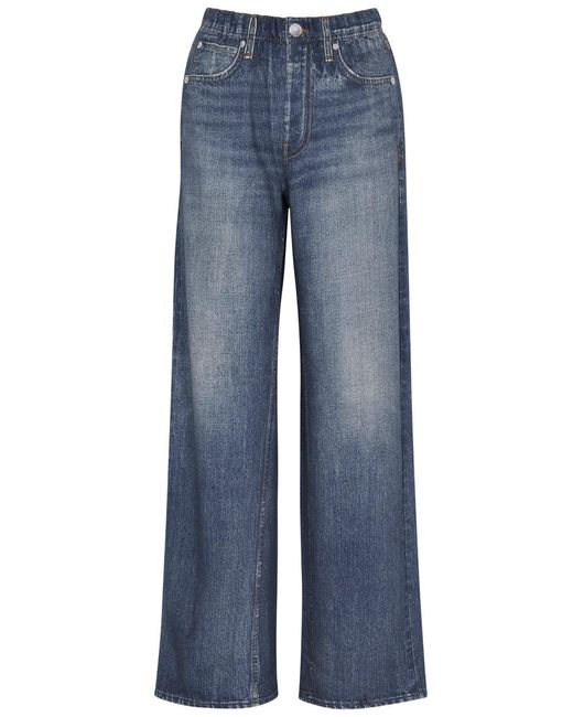 Rag & Bone Blue Miramar Jeans-print Cotton Sweatpants