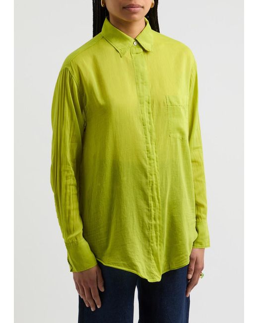Forte Forte Yellow Cotton-Blend Voile Shirt