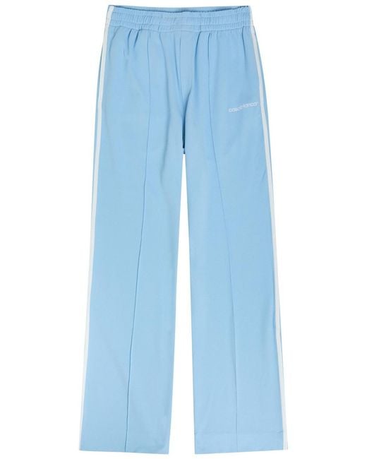 Casablanca Blue Logo-Embroidered Piqué Woven Track Pants for men