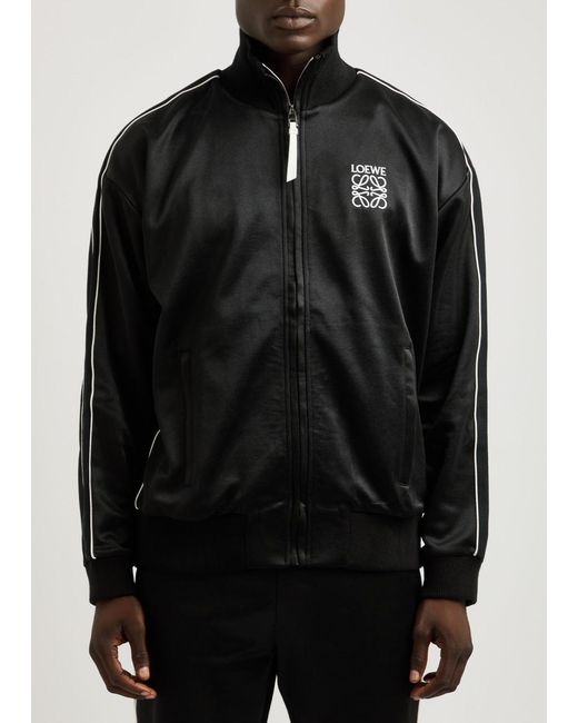 Loewe Black Anagram Satin-Jersey Track Jacket for men