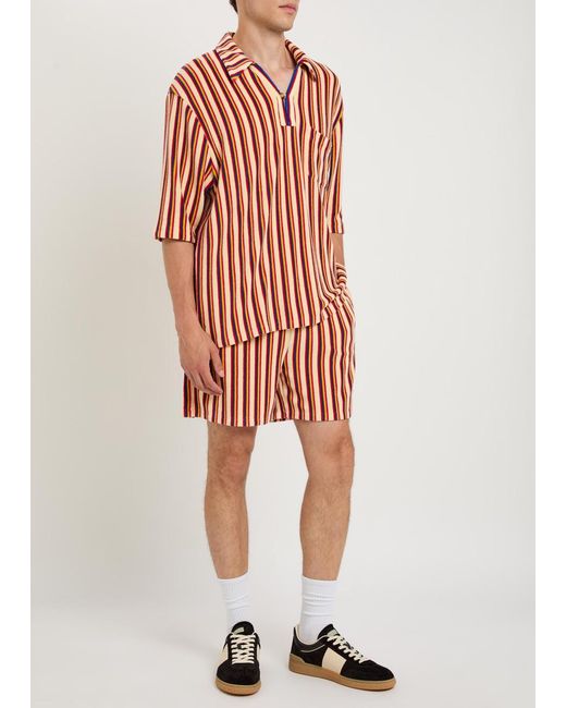 Valentino Red Striped Terry Shirt for men