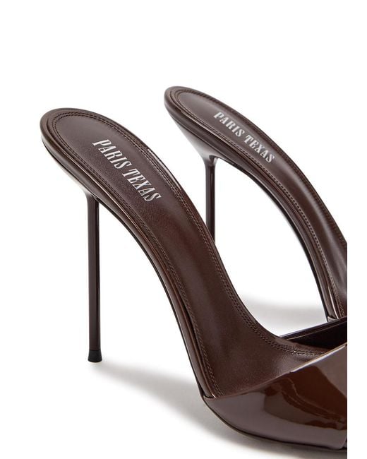 Paris Texas Brown Lidia 105 Patent Leather Mules