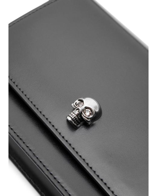 Alexander McQueen Black Skull Small Leather Shoulder Bag