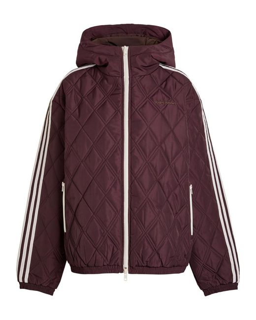 Adidas Purple X Wales Bonner Quilted Hooded Taffeta Jacket