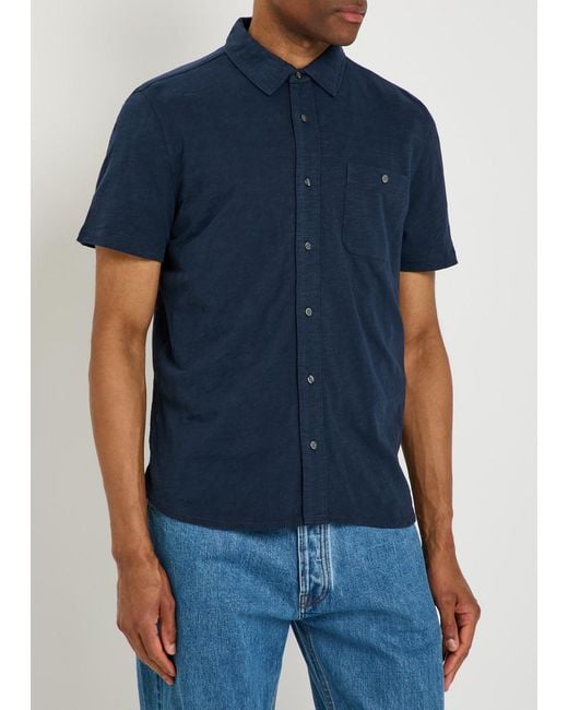PAIGE Blue Carillo Cotton Shirt for men