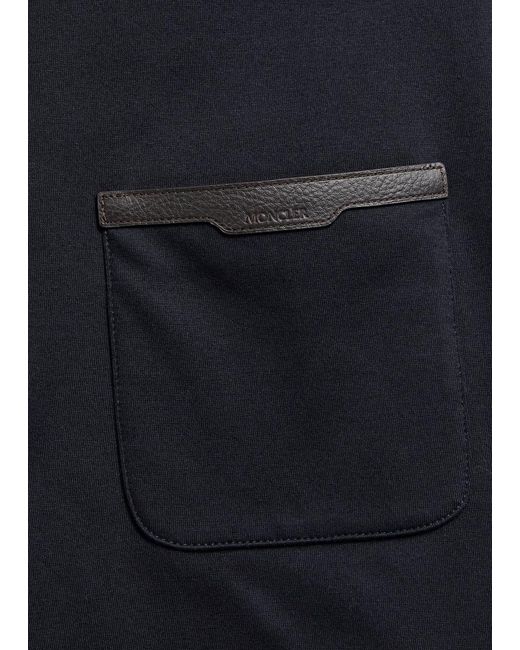 Moncler Blue Patch Pocket Cotton-Blend Sweatshirt for men
