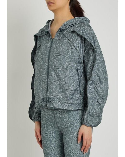 Stella McCartney Blue Adidas X Printed Hooded Shell Jacket
