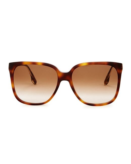 Victoria Beckham Brown Tortoiseshell Square-Frame, Sunglasses