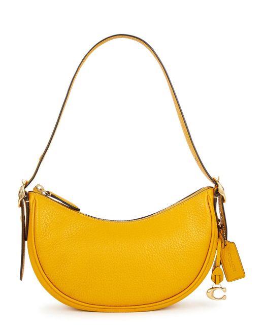 COACH Luna Leather Shoulder Bag in Yellow Lyst