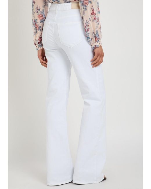 PAIGE White Sofia Flared-Leg Jeans