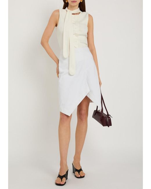 Lemaire White Scarf-Effect Cotton-Blend Top