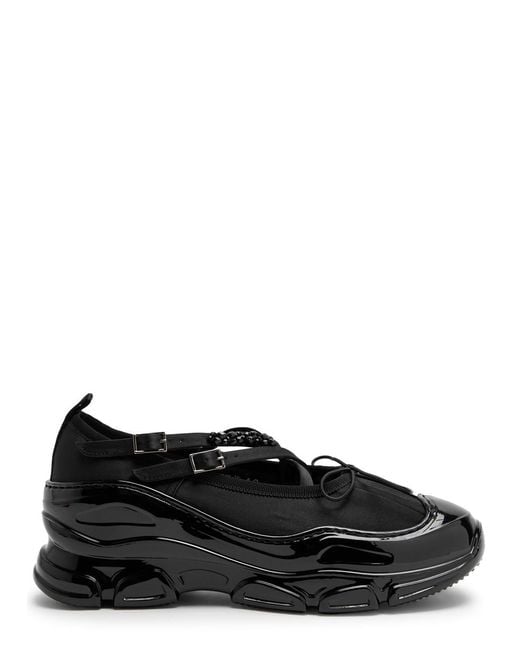 Simone Rocha Black Embellished Satin Sneakers