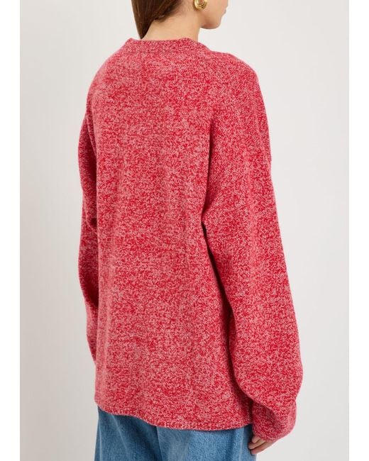 The Elder Statesman Red Dume Marl Melange Cashmere Jumper