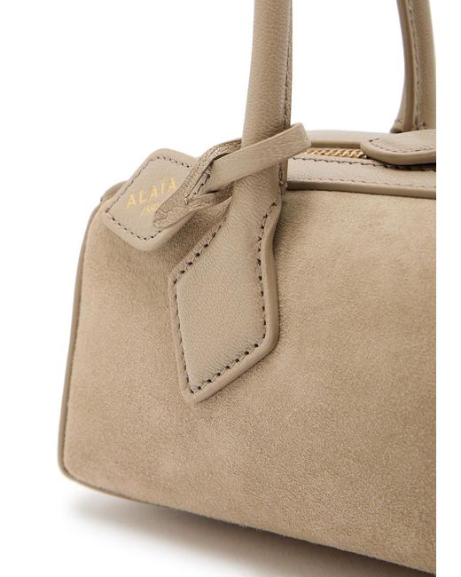 Alaïa Natural Le Teckle Small Leather And Suede Shoulder Bag