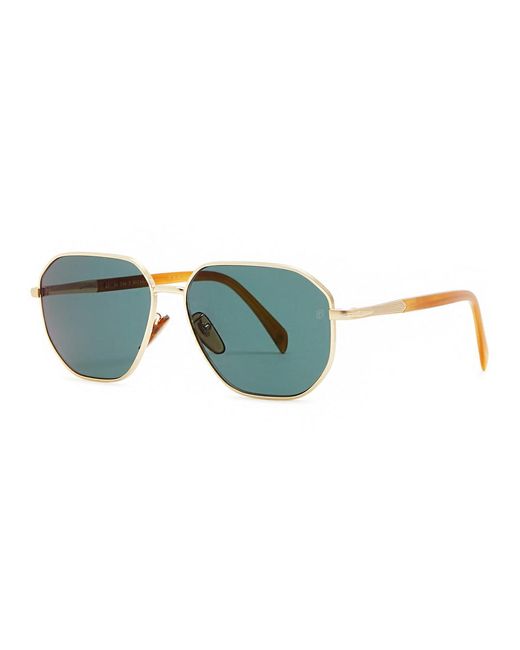 David Beckham Green Aviator-style Sunglasses for men