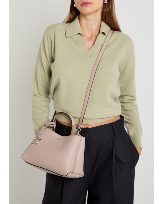 Tod's Pink Florida Mini Leather Tote Bag