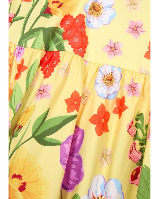 Borgo De Nor Yellow Cordiela Floral-Print Cotton Maxi Dress