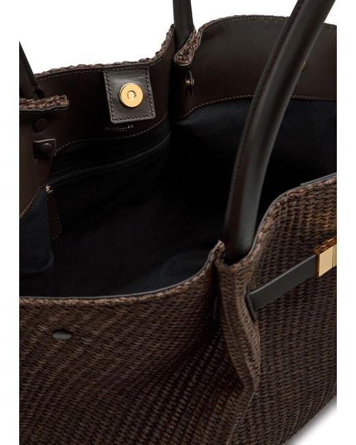 DeMellier London Brown The New York Raffia And Leather Tote