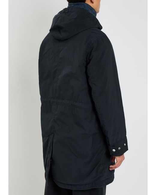 Stone Island Blue Logo Hooded Shell Coat for men