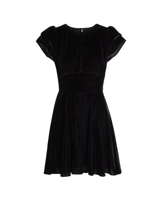 PAIGE Black Khai Velour Mini Dress