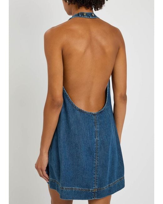 Reformation Blue Avielle Mini Dress