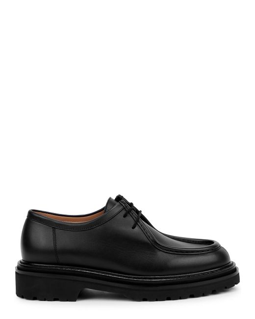 LEGRES Leather Derby Shoes in Black Lyst
