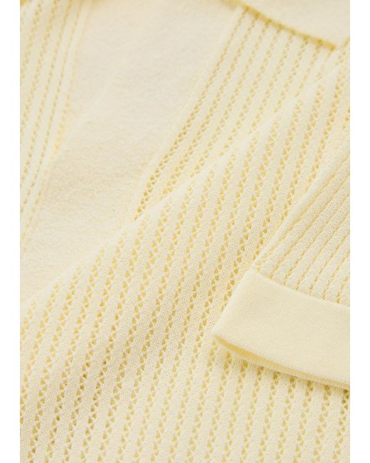 NN07 Natural Huxley Open-Knit Cotton-Blend Polo Shirt for men