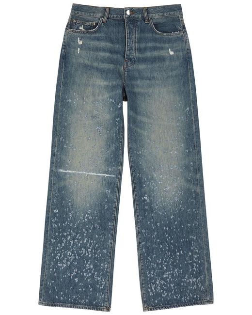 Amiri Blue Shotgun Distressed Straight-leg Jeans for men