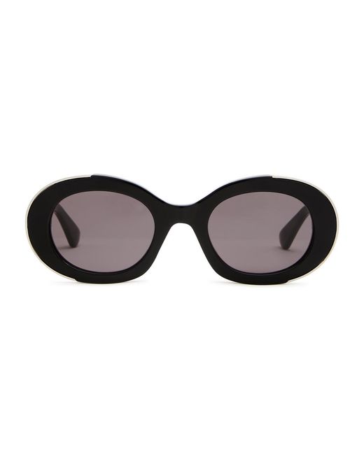 McQueen Black Oval-Frame Sunglasses
