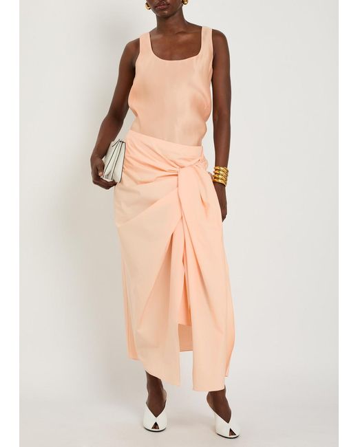 Khaite Pink Parker Satin And Silk-Blend Top