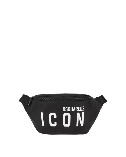 DSquared² Black Icon Nylon Belt Bag for men