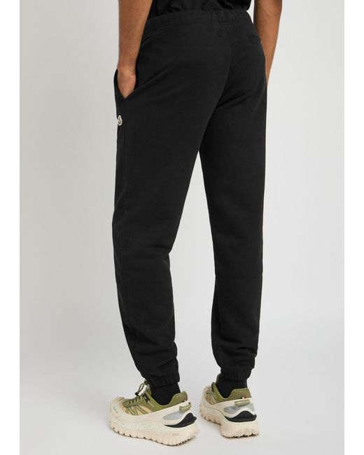 Moncler Black Logo Cotton Sweatpants for men
