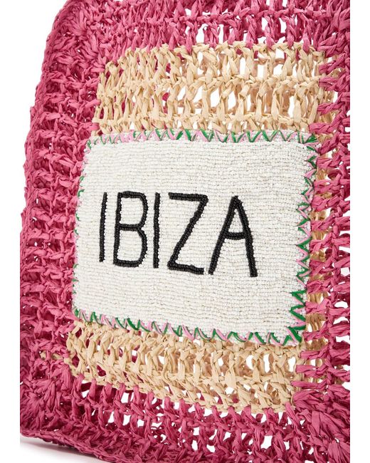 De Siena Red Ibiza Beaded Crochet Tote
