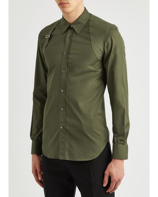 Alexander McQueen Green Harness Cotton Shirt for men