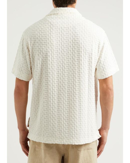 CHE White Burle Cotton-Blend Jacquard Shirt for men