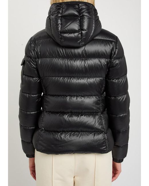 Moncler Black Glesse Padded Hooded Shell Jacket