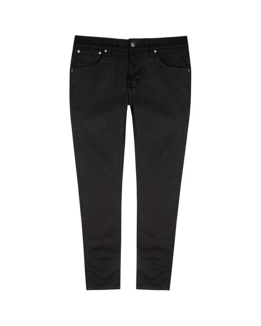Nudie Jeans Black Tight Terry Skinny Jeans for men
