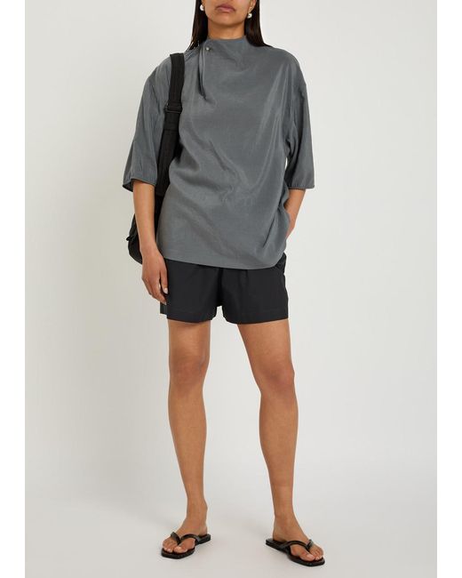 Lemaire Black Cotton And Silk-Blend Boxer Shorts
