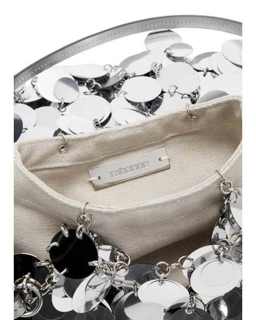 Rabanne White Sparkle Discs Embellished Shoulder Bag