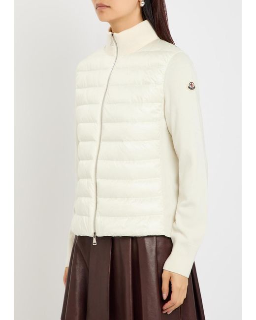 Moncler Natural Padded Wool And Nylon Jacket