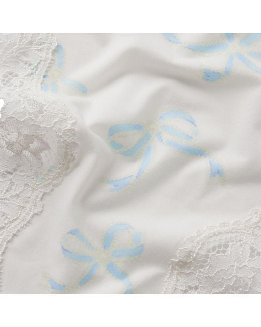 Skims White Lace-Trim Stretch-Jersey Dipped Thong